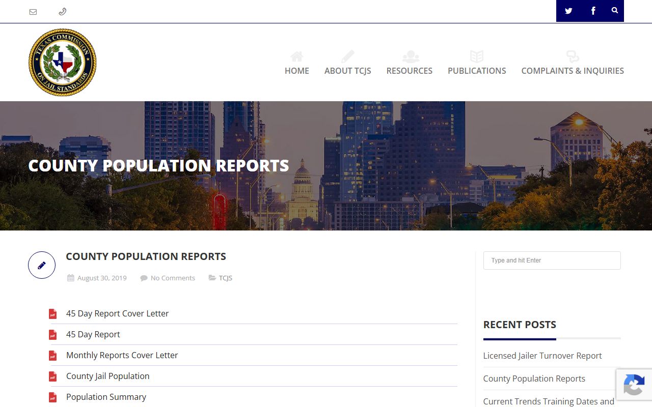 Eastland County inmate population TCJS population reports